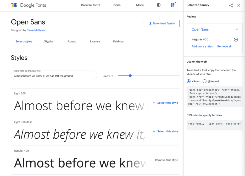 Google fonts